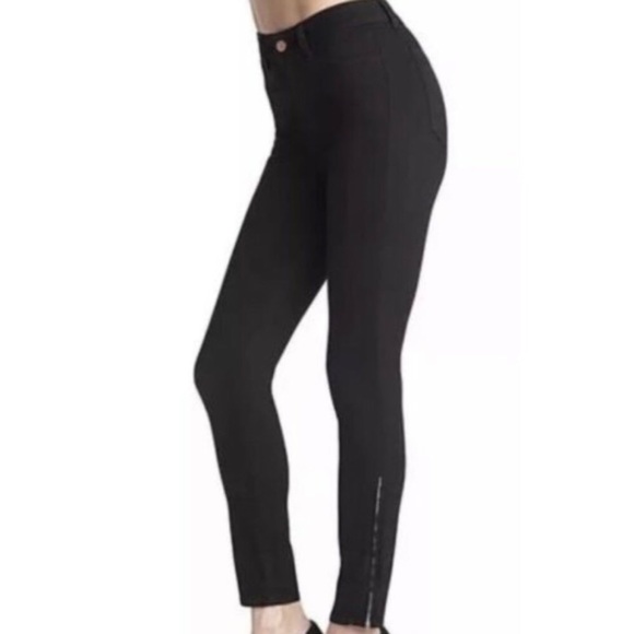 J Brand 9612 Noir Black Skinny Zip Ankle Jeans 25 - Picture 1 of 13